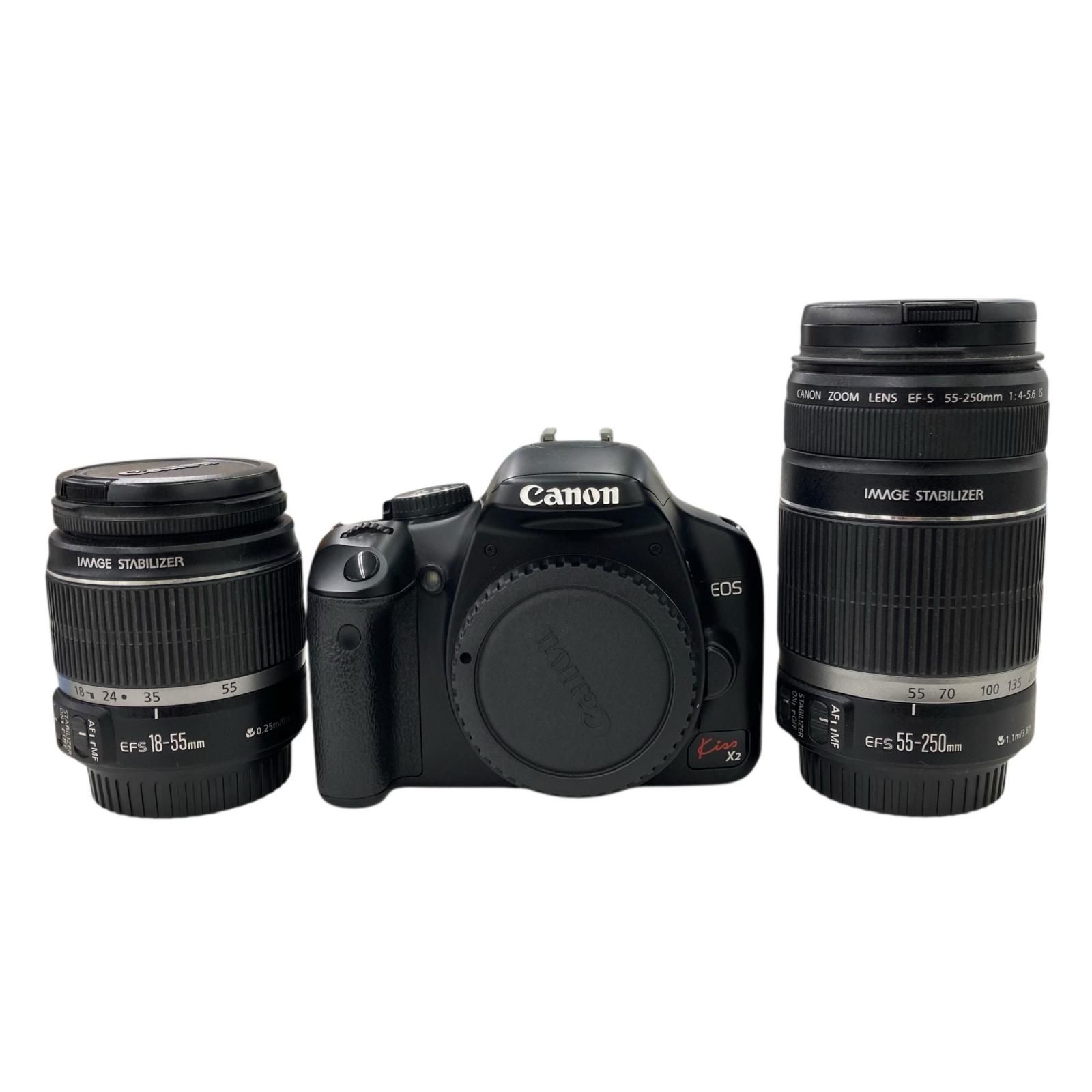 【動作確認済】Canon EOS KissX2 デジタル一眼レフカメラ レンズ付 キヤノン Canon EOS kiss X2 ダブルレンズセット デジタル 一眼レフ