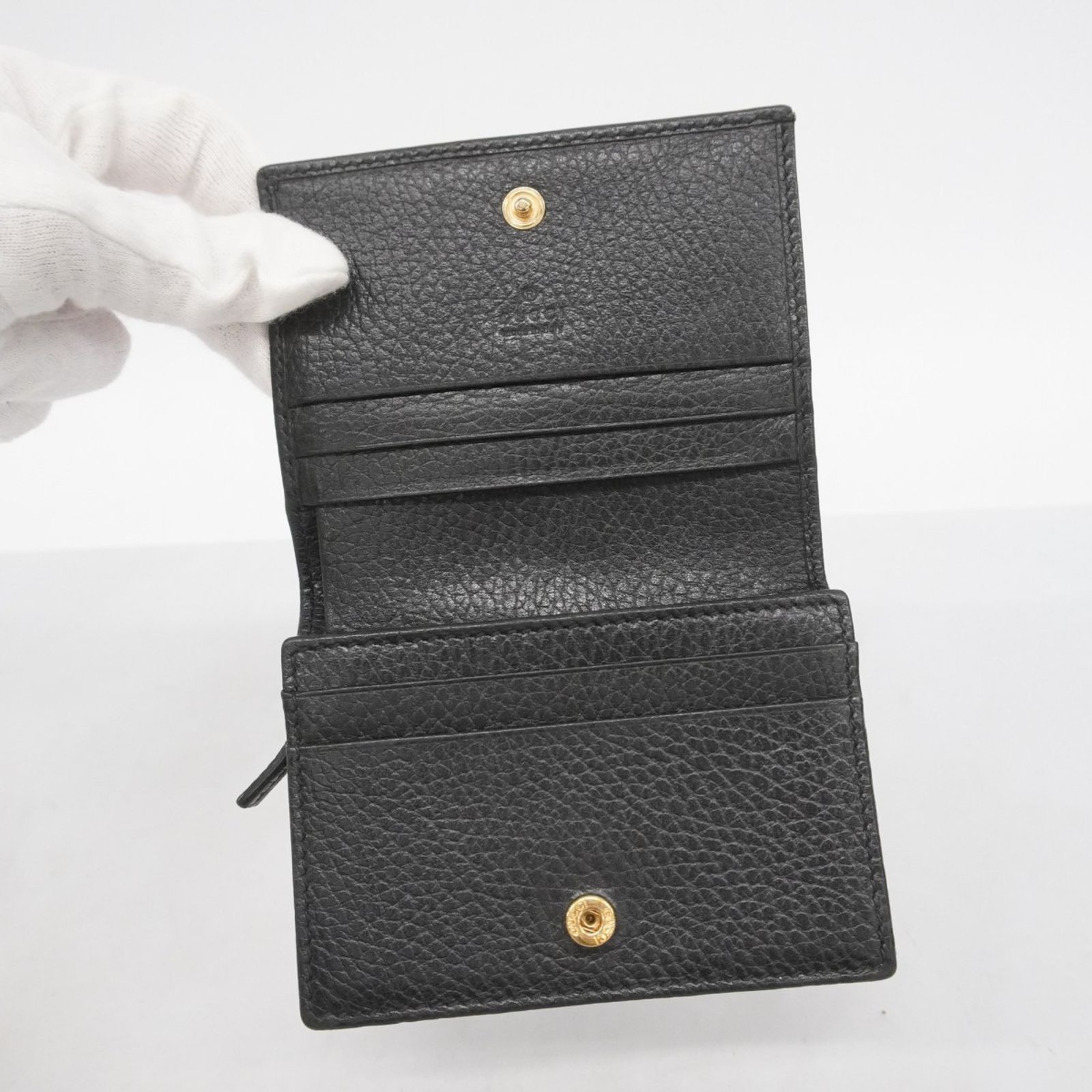 美品★グッチ　GGマーモント　二つ折り財布　コンパクト　レザー　黒　456126 楽天市場】グッチ GUCCI 財布 二つ折り財布 456126 CAO0G ブラック