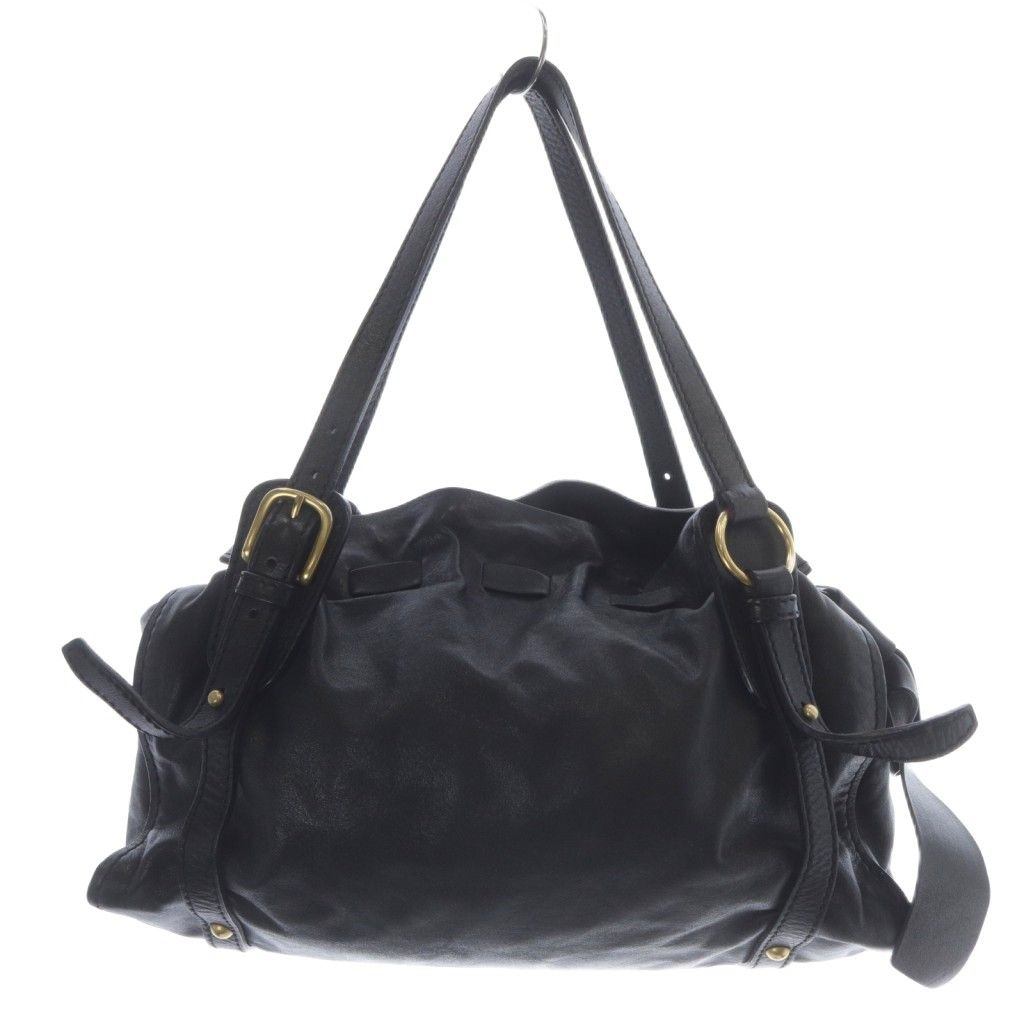 ミュウミュウ miumiu サイドリボン トートバッグ ショルダーバッグ レザー ブラック RR1312 YO24 OH