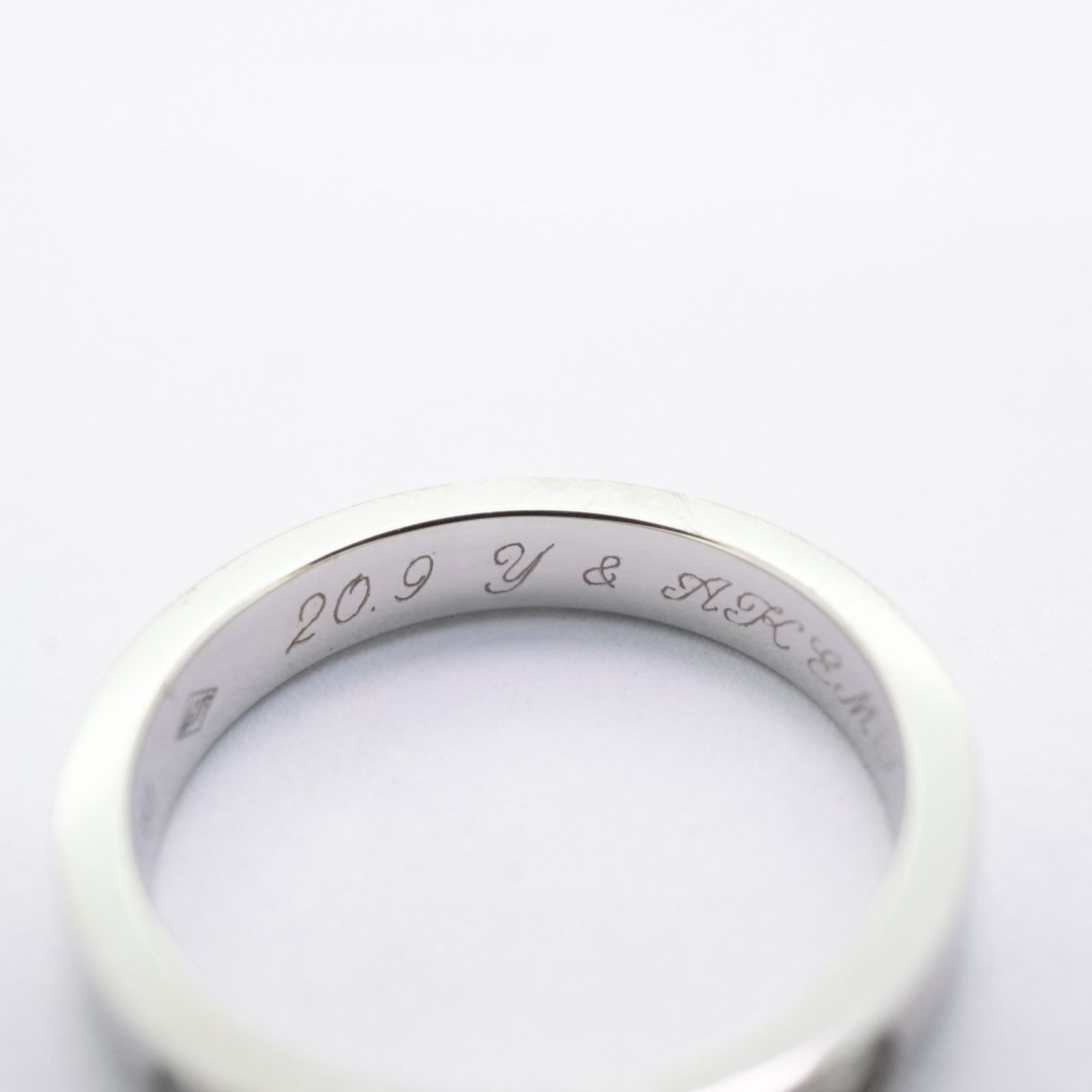 美品 カルティエ Pt950 エングレーブド リング ダイヤ入り 指輪