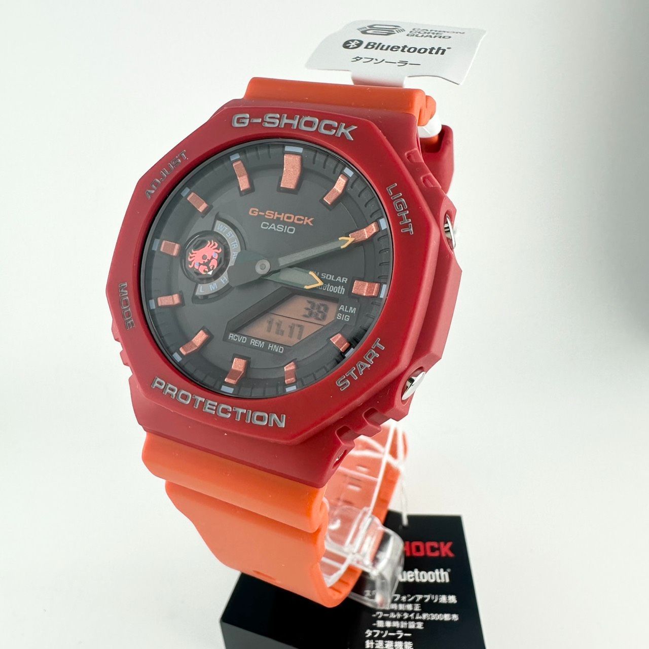 CACIO カシオ 腕時計 G-SHOCK ジーショック Charles Darwin Foundationコラボレーションモデル Bluetooth搭載 タフソーラー 環境配慮素材採用 GA-B2100DF-4AJR レッド