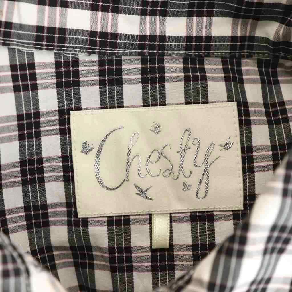チェスティ Chesty フラワーバード刺繍シャツワンピース チェック