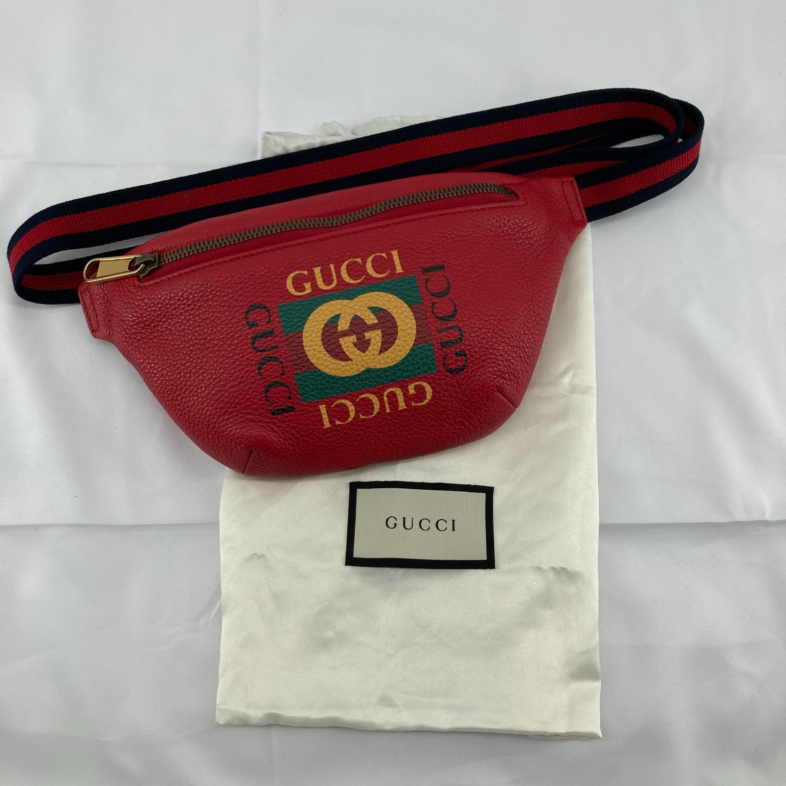 Gucci（グッチ）シェリーライン ロゴプリント ボディバッグ ベルト
