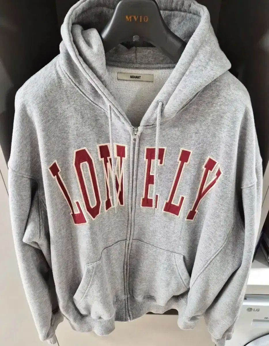 NOHANT ノアン LONELY 刺繍 ジップアップパーカー グレー