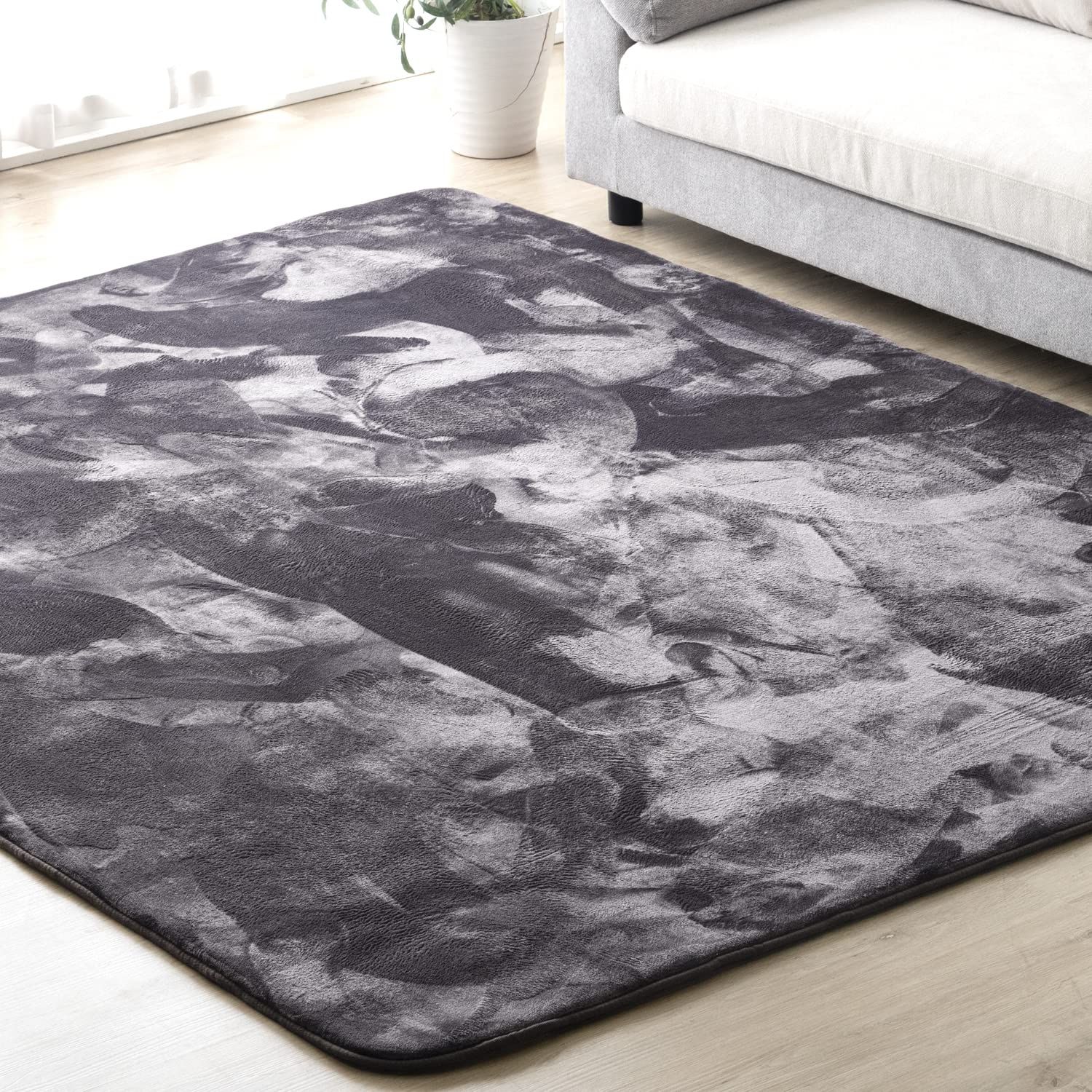 タンスのゲン ラグ カーペット 低反発 厚25 mm 約2畳 防音 滑り止め ホットカーペット対応 チャコールグレー 02 113062