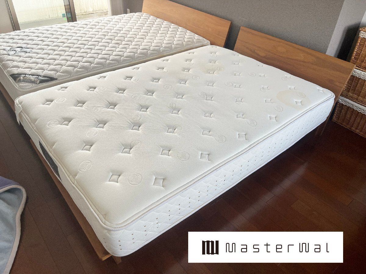 マスターウォール MasterWal モアレス シングルベッド フレーム マットレス付き ウォールナット モダン 無垢材 畑1196