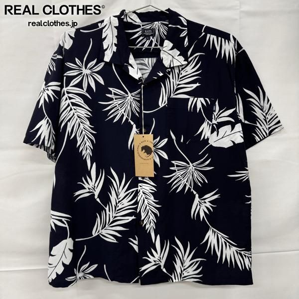 RATS ALOHA SHIRT ラッツ アロハシャツ Lサイズ 古着 美品 RATS - FLOWER ALOHA S/S SHIRT - BLACK / ハワイアンシャツ / 24'RS