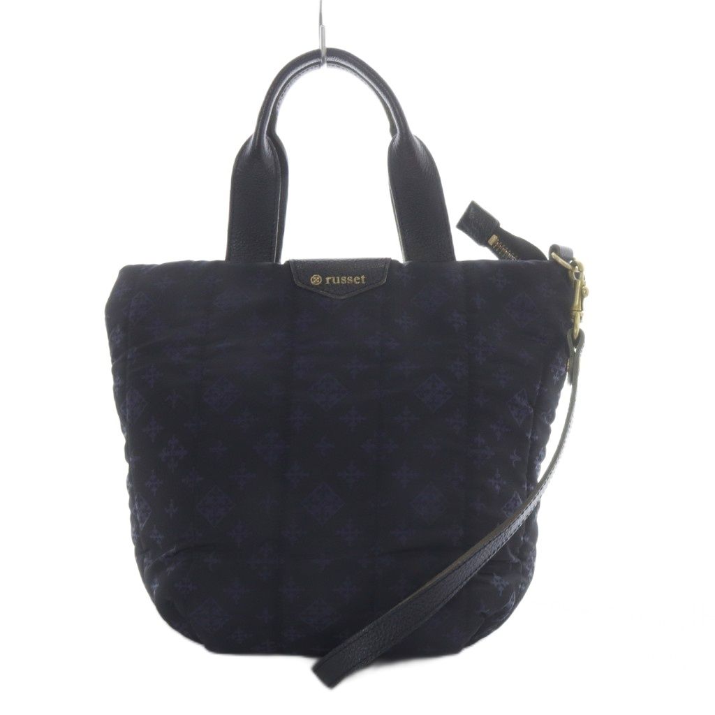 ラシット♥️美品♥️トートバック♥️2Way♥️ブラックネイビー♥️ ラシット russet 2WAYトートバッグ(CEー009ーOUT) （Black/Navy