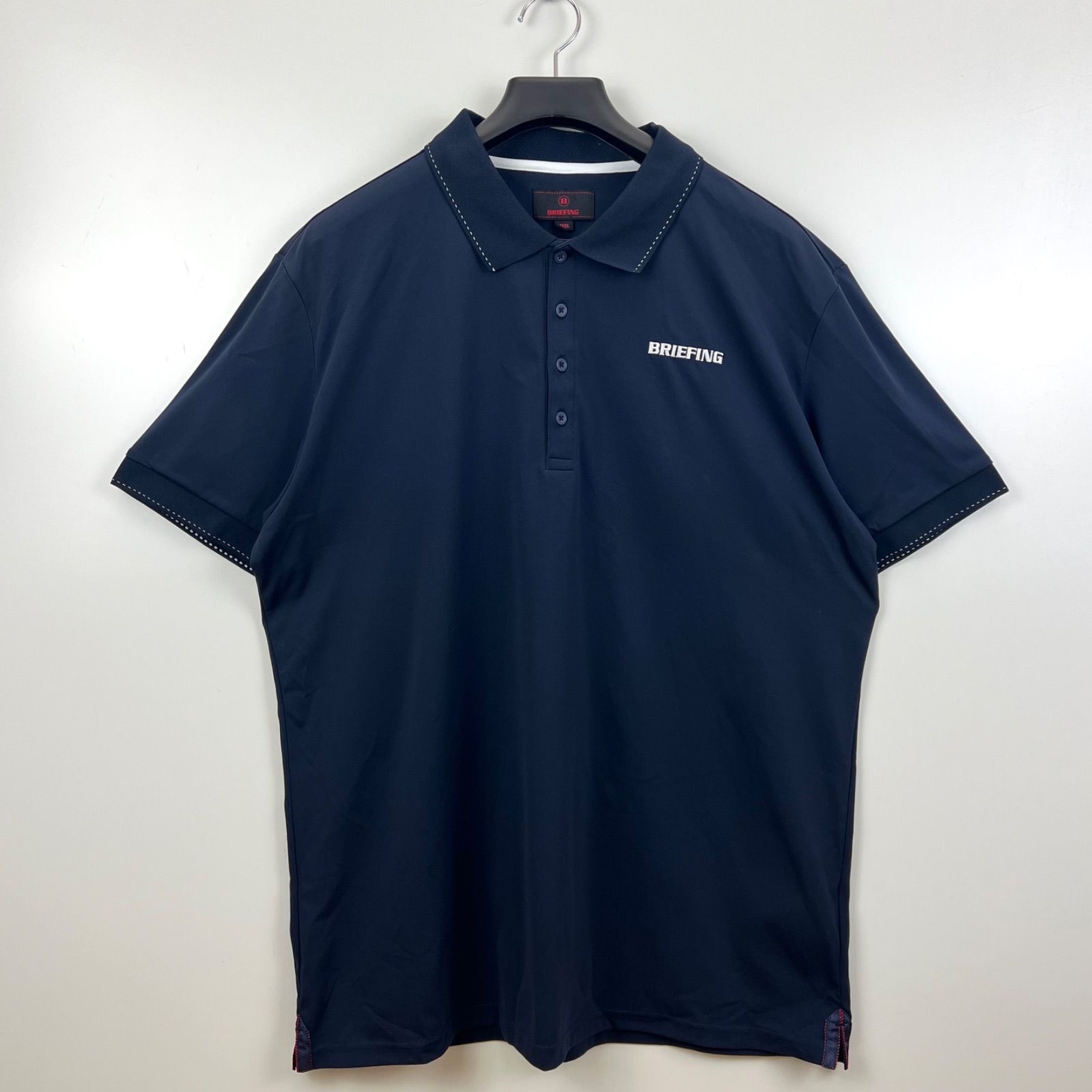 BRIEFING MENS TOUR POLO ネイビー BRIEFING - MENS TOUR POLO / 刺繍ブランドロゴ ベーシック ポロシャツ