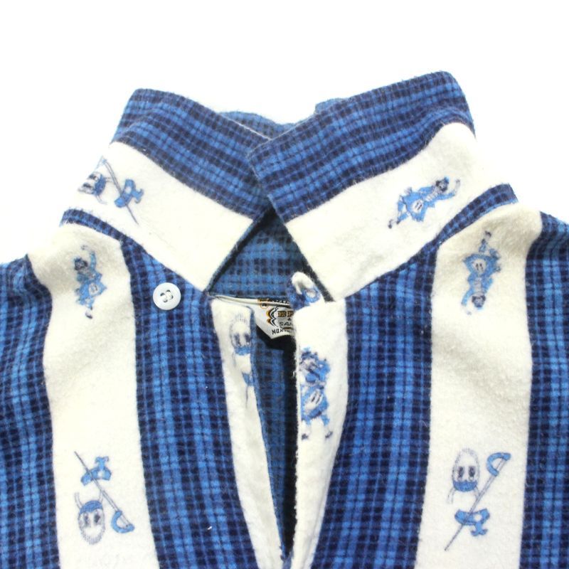 60s vintage BRENT オープンカラー ネルシャツ パジャマ 長袖シャツ