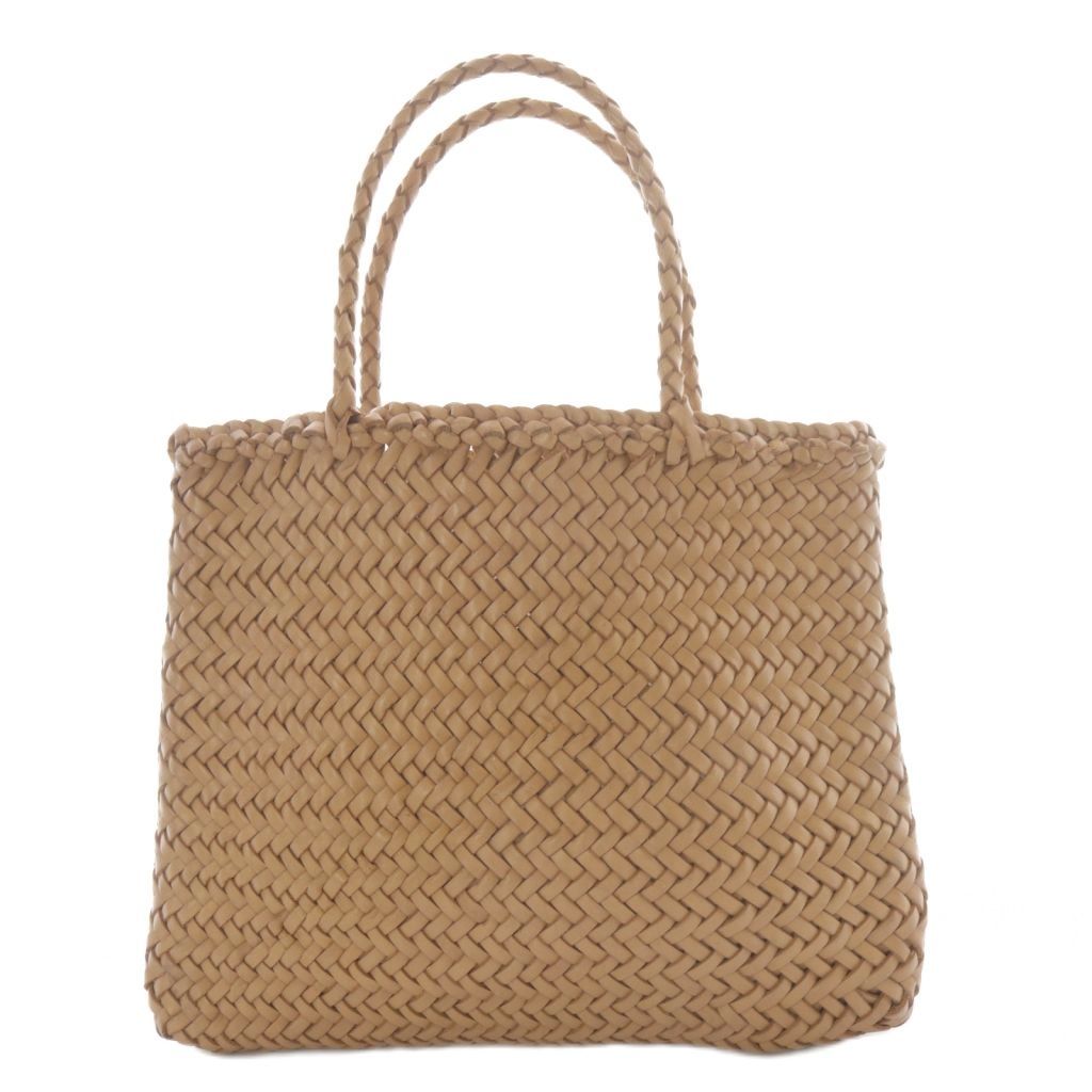 ドラゴン DRAGON トートバッグ ハンドバッグ 編み込み レザー ブラウン YO11