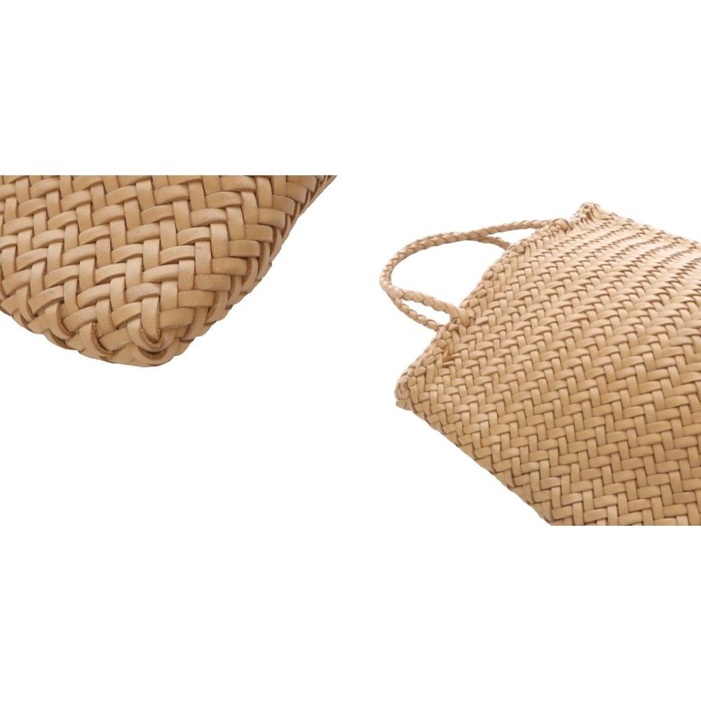 品質100 ％ 保証！ ドラゴン DRAGON トートバッグ ハンドバッグ 編み込み レザー ブラウン YO11 簡易清掃済み