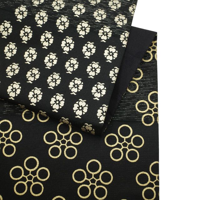 藤花丸文　染めの袋帯　正絹　藤の花 藤花丸文 染めの袋帯 正絹 藤の花