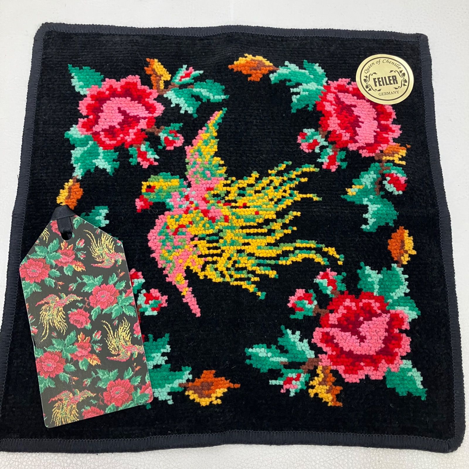 5633 FEILER フェイラー パラディス 鳳凰 花柄 フラワー ハンカチ