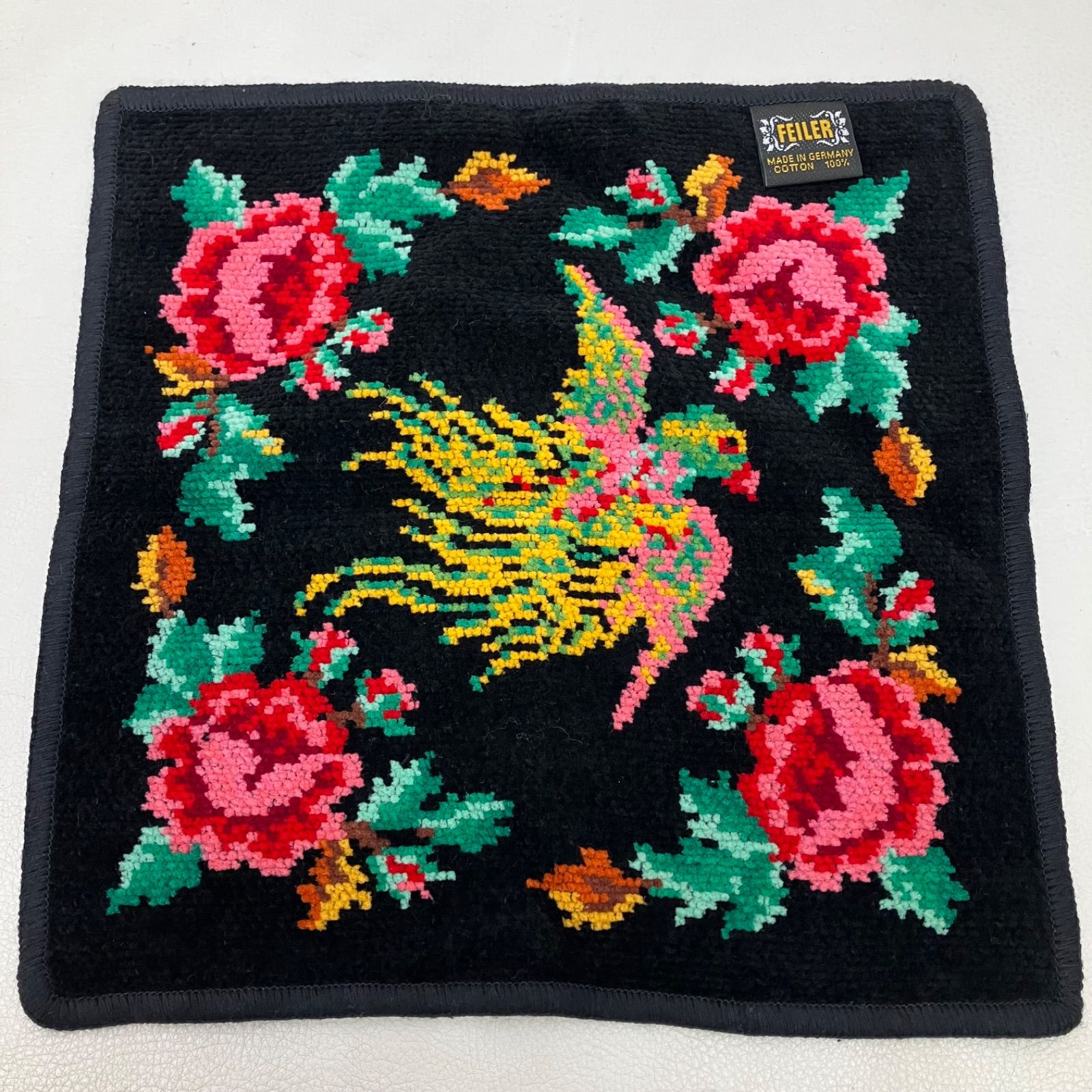 5633 FEILER フェイラー パラディス 鳳凰 花柄 フラワー ハンカチ