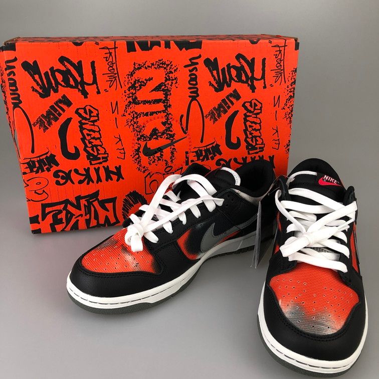 未使用品】NIKE ナイキ DM0108-001 DUNK LOW GRAFFITI BLACK RED 【160 