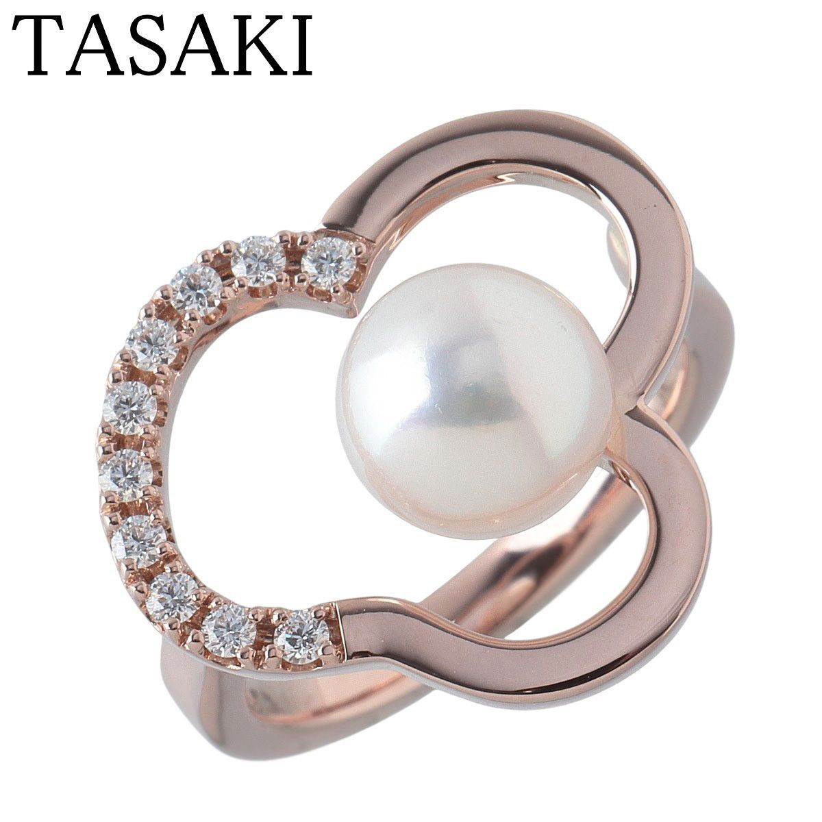 TASAKI Pt900 パール7.4mm ダイヤモンド リング
