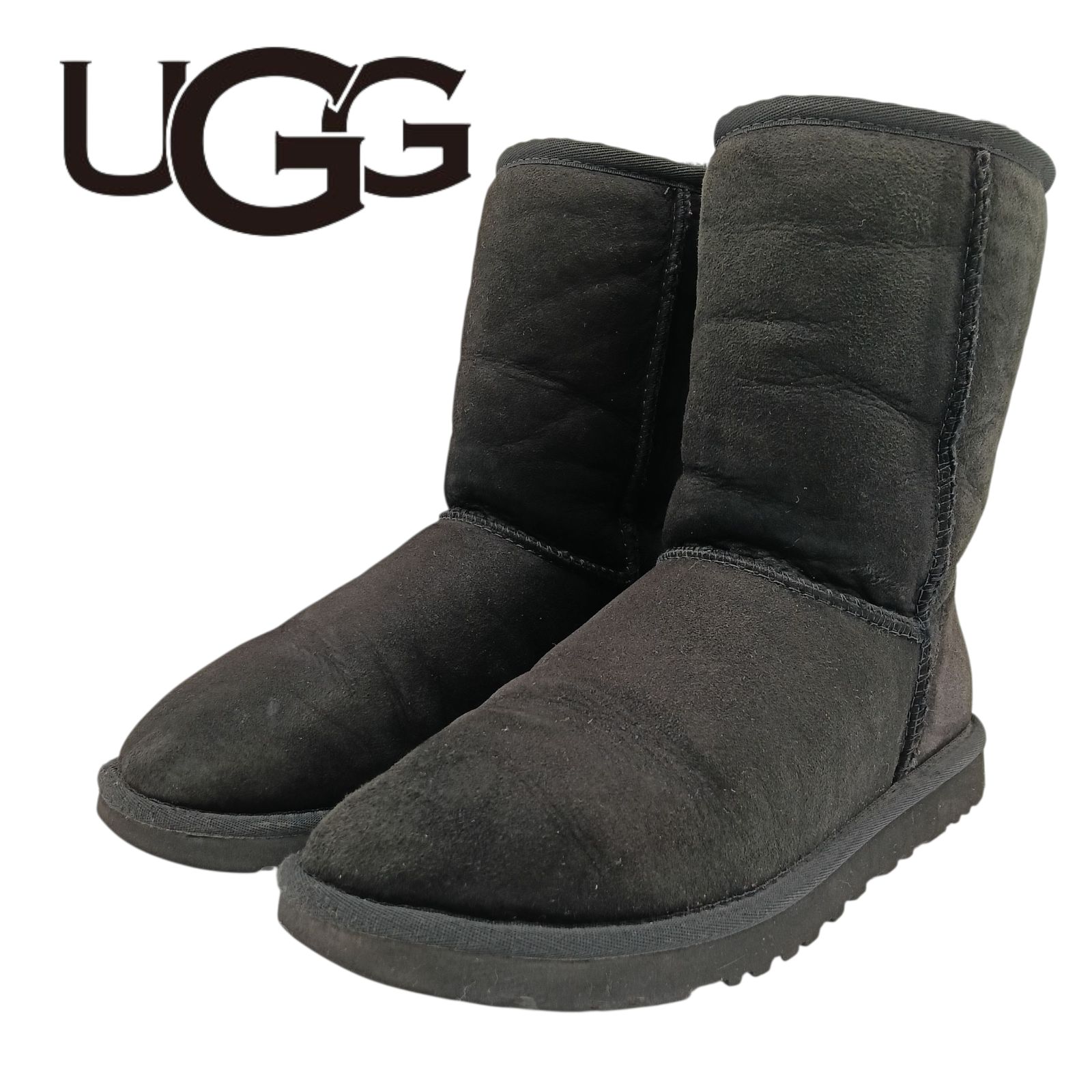 UGG australia アグ オーストラリア ムートンブーツ ムートン ブラック 黒 F 8809 G ボア W 6 23 cm