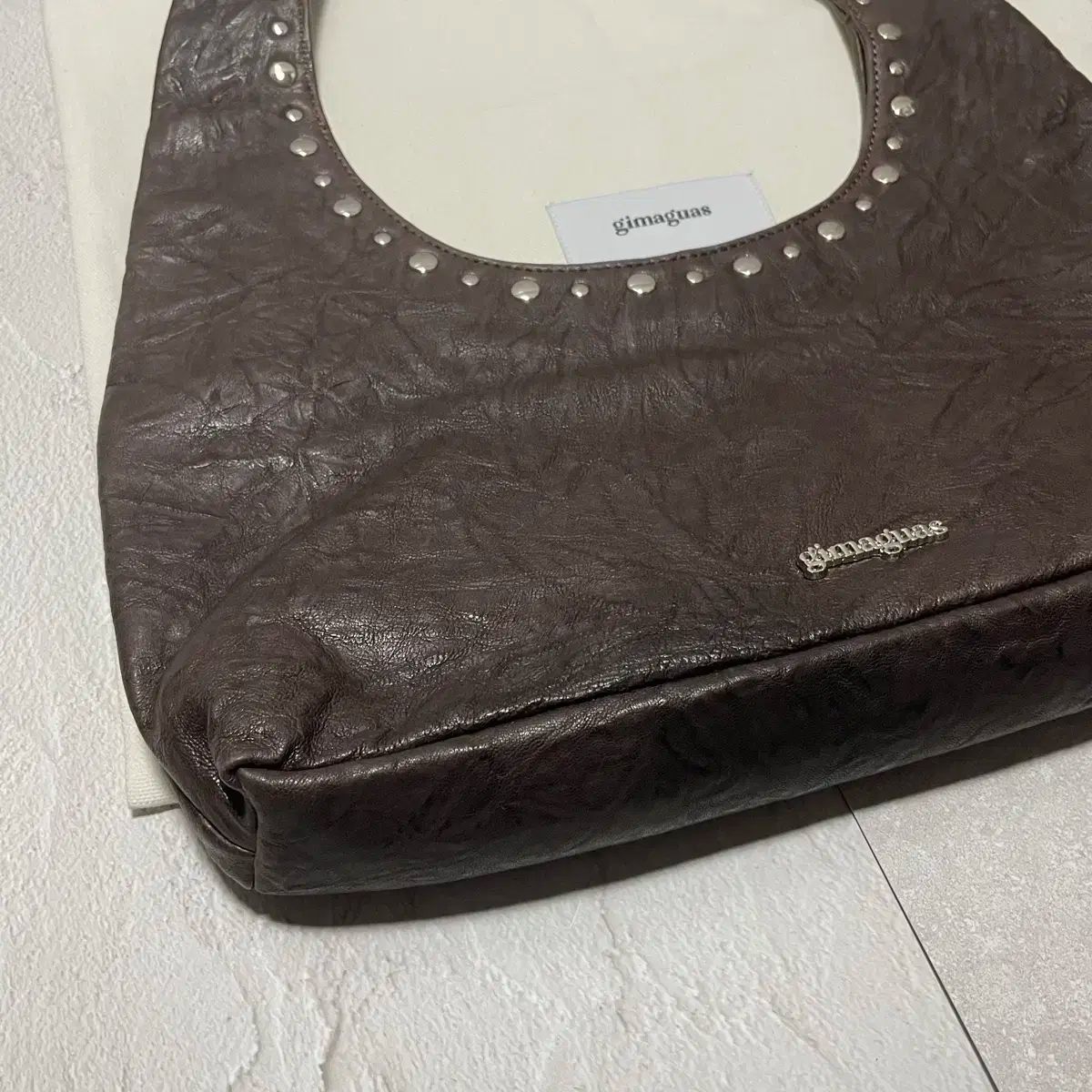 調和の取れた 麻 キマ グアスト Franca フランス ラムスキン ショルダーバッグ ブラウン 立派な