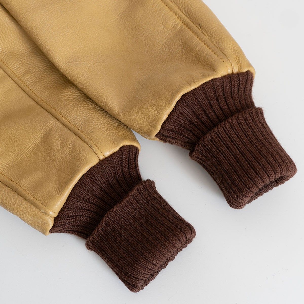 美品】SKOOKUM【メルトン×レザー スタジャン】40 スクーカム ブラウン