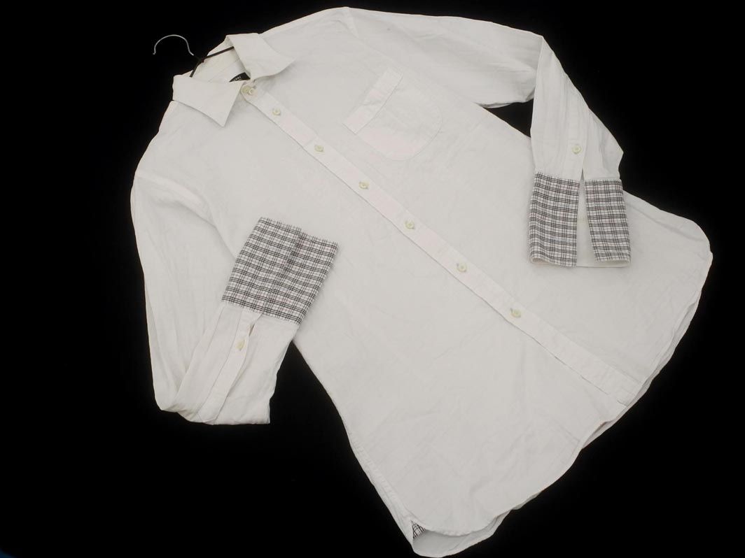 BURBERRY BLACK LABEL バーバリーブラックレーベル 袖 チェック シャツ size41/白  メンズ