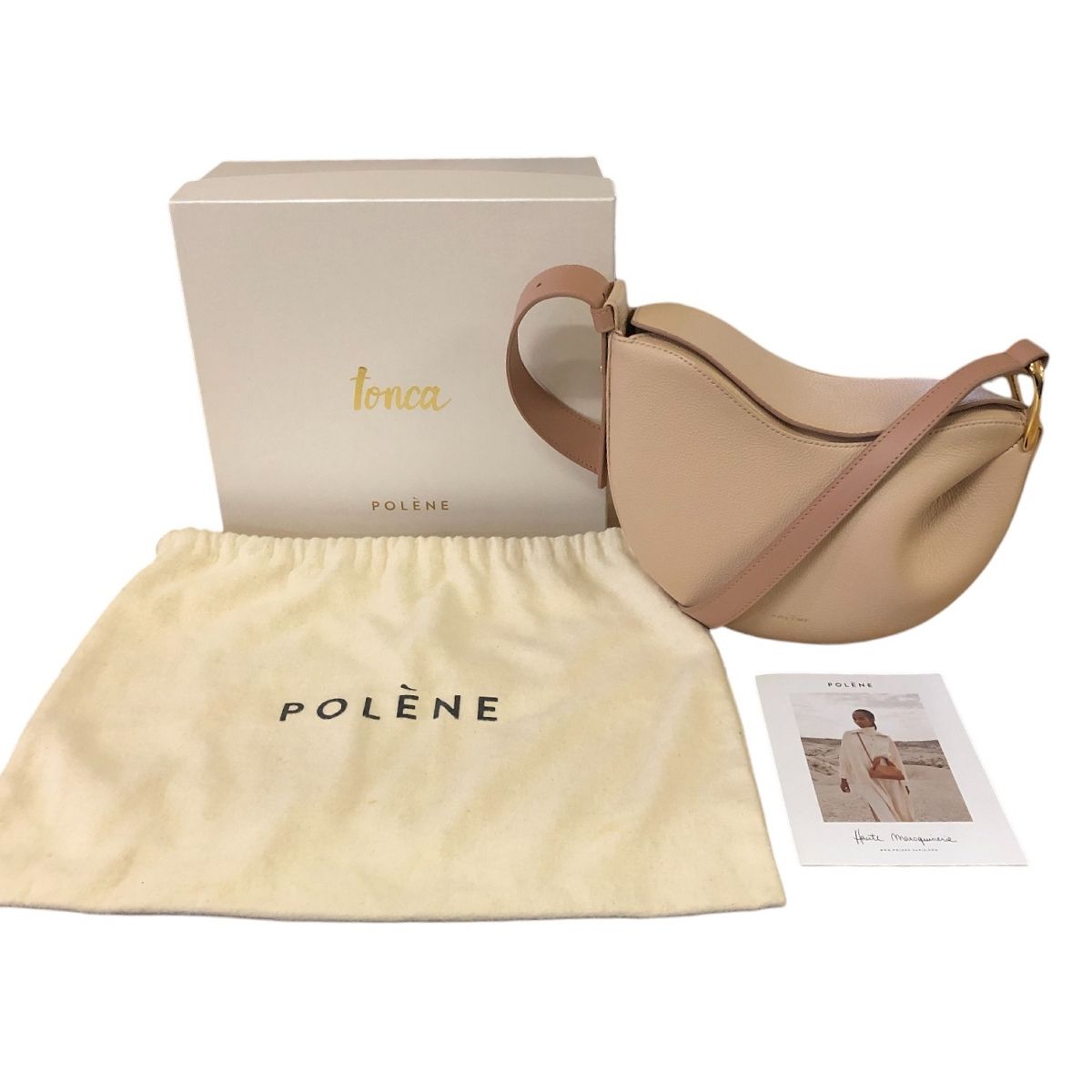 POLÈNE tonca ポレーヌ トンカ ショルダーバッグ 2WAYバッグ ベージュ レディース 程度良好 T10629009