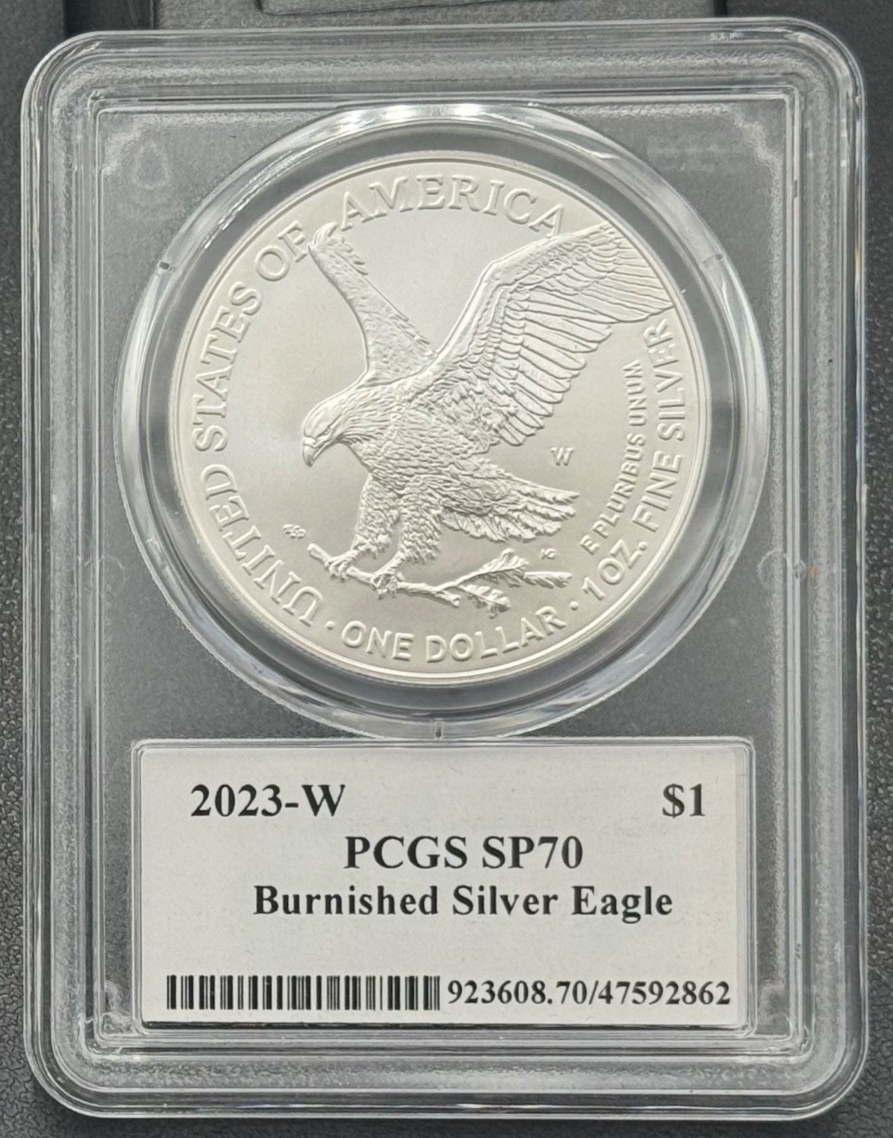 2023 W $1 1オンス バーニッシュド シルバー イーグル PCGS SP 70
