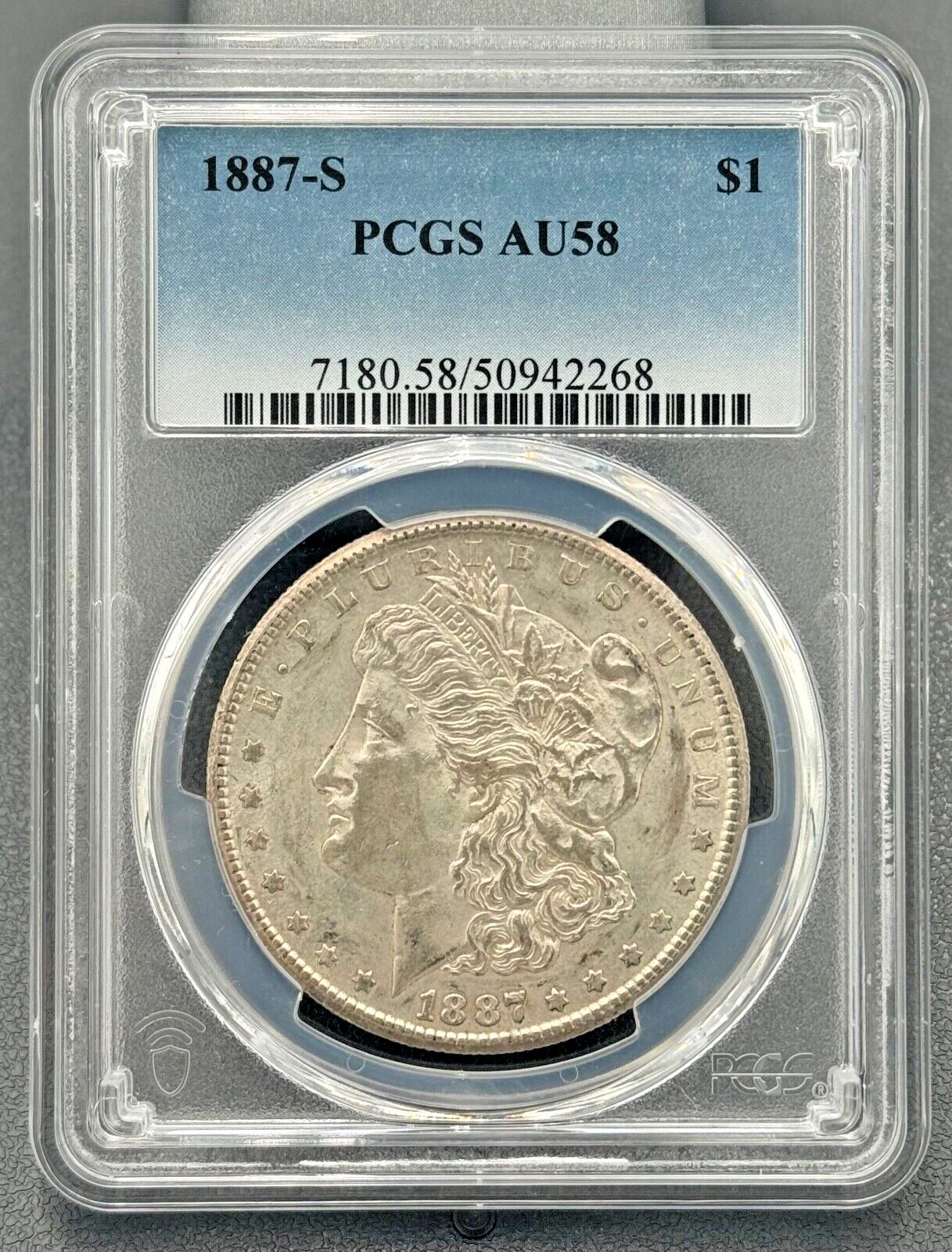 1887年 S モルガン・ダラー $1 PCGS AU58 セミキー・デイト - メルカリ