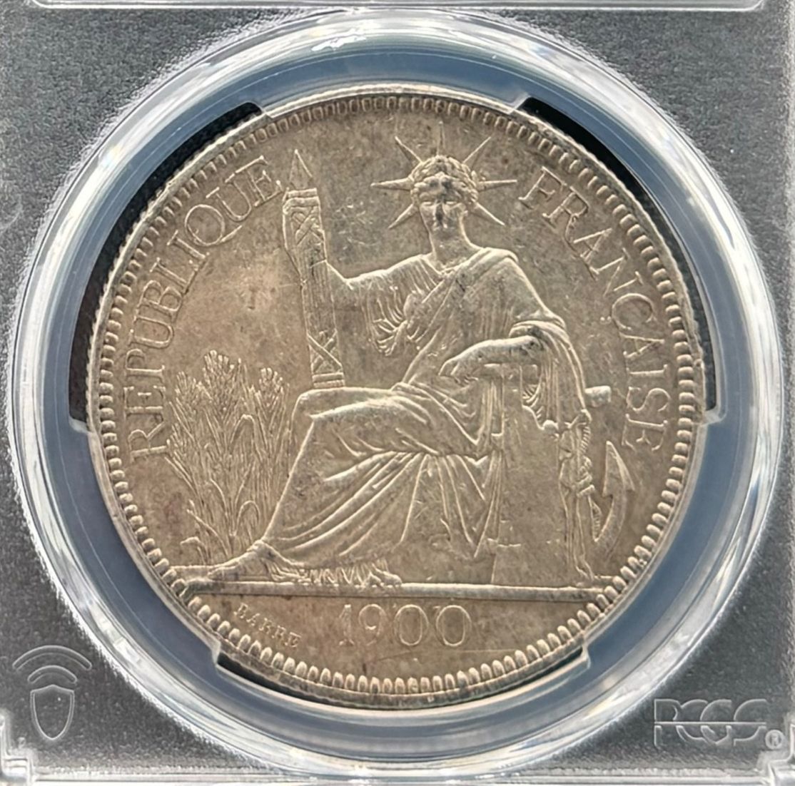 1921-H フランス領インドシナ　ピアストル銀貨　PCGS 1921-H フランス領インドシナ ピアストル銀貨 PCGS