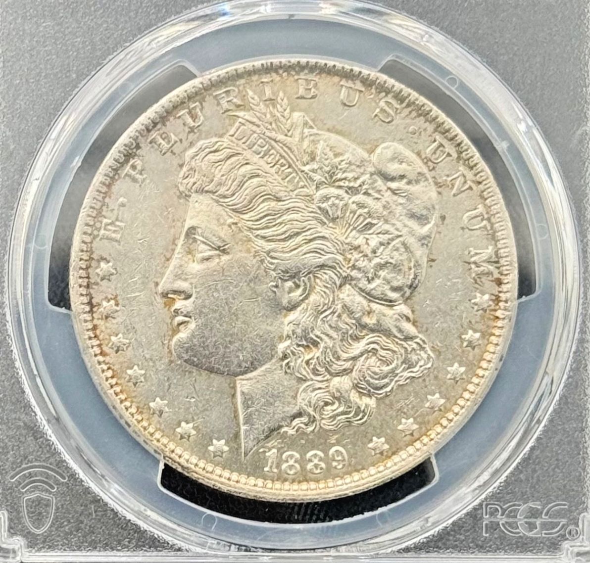 1889 O モルガン シルバー ダラー PCGS AU、ナイス セミキー デイト