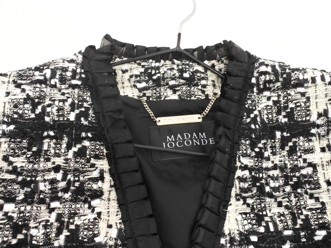 MADAM JOCONDE マダムジョコンダ ウール混 ツイード ノーカラー