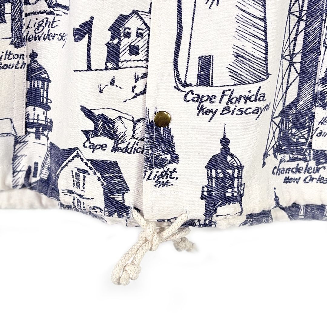 90s ミシガンラグ USA製 総柄 灯台 コットンジャケット コットン
