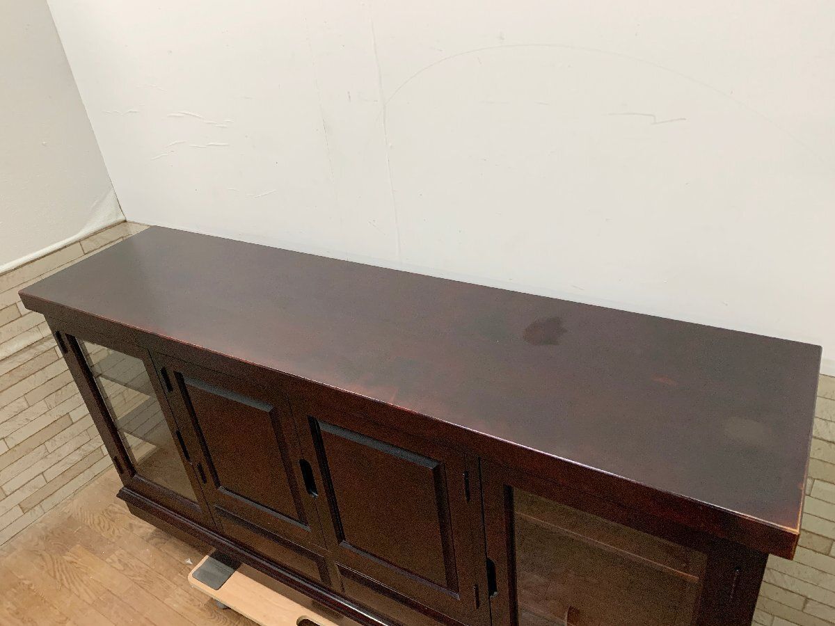 GMFT338○九州民芸家具 サイドボード 飾り棚 リビングボード 食器棚 格子 GMFT338○九州民芸家具 サイドボード 飾り棚 リビングボード 食器棚