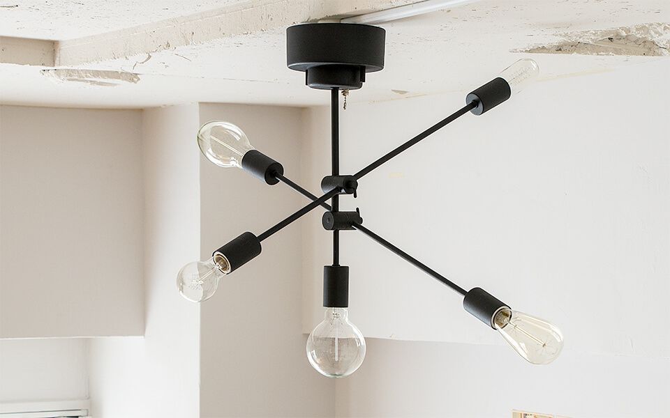 【美品】ELUX LB2-CC-19 ブラック シーリングライト ELUX エルックス CISCO シスコ 5灯シーリングライト ブラック LB2