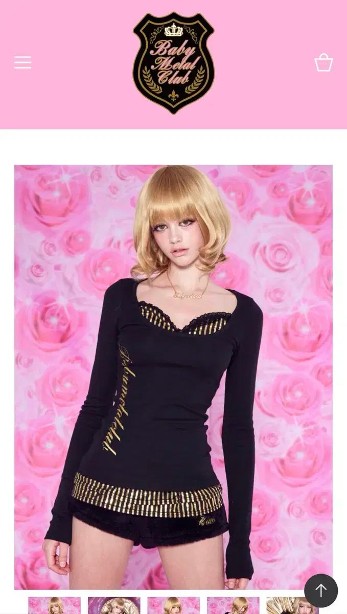 ベイビーメタルクラブ Disco frill top ブラック ロングスリーブ