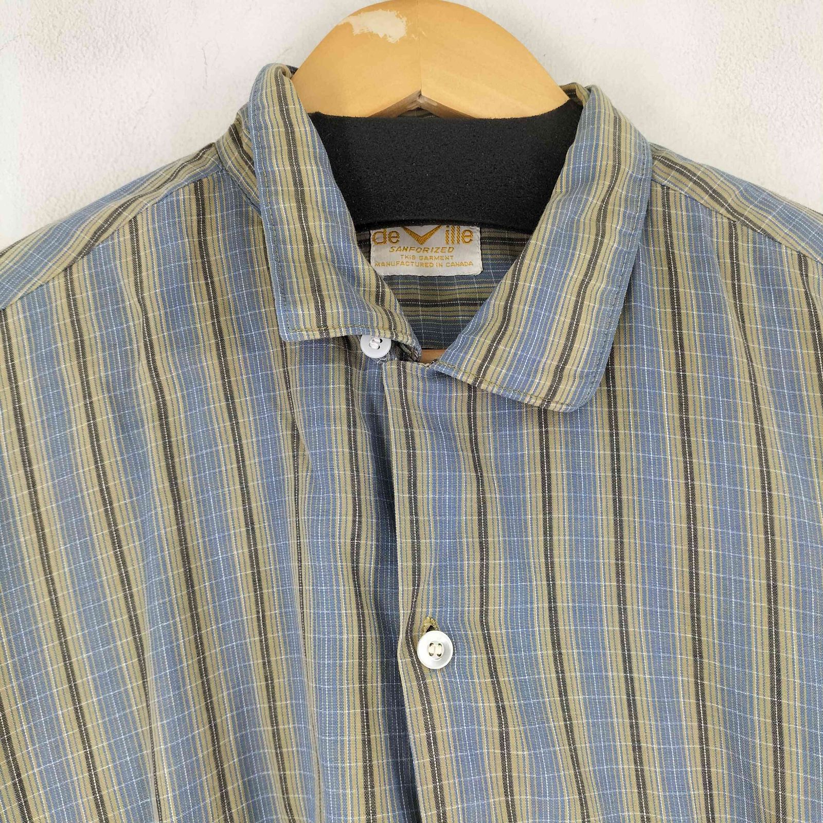 USED古着(ユーズドフルギ) DEVILLE 60S チェック L/S 開襟シャツ  メンズ 表記無 【中古】【ブランド古着バズストア】 ユーズドフルギ USED古着 DEVILLE 60S チェック L/S 開襟シャツ メンズ