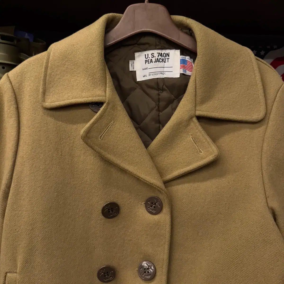 希少50サイズ】ショット ピーコート ダブル ブラック USA製