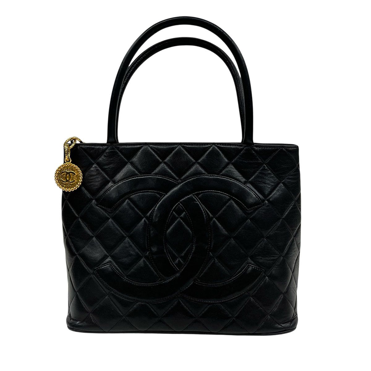 CHANEL シャネル 復刻 トート バッグ レディース ラムスキン ブラック