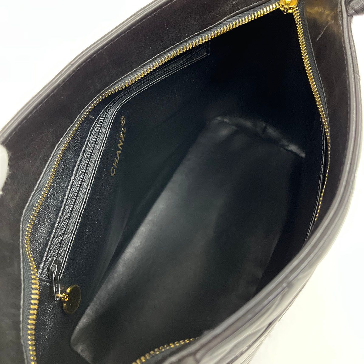シャネル 復刻トート　ハンドバッグ　トートバッグ ブラック ラムスキン レザー CHANEL シャネル 復刻 トート バッグ レディース ラムスキン ブラック
