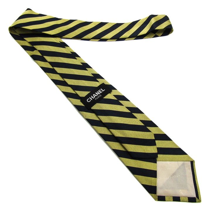 シャネル ブランド ネクタイ ココマーク ストライプ柄 シルク PO