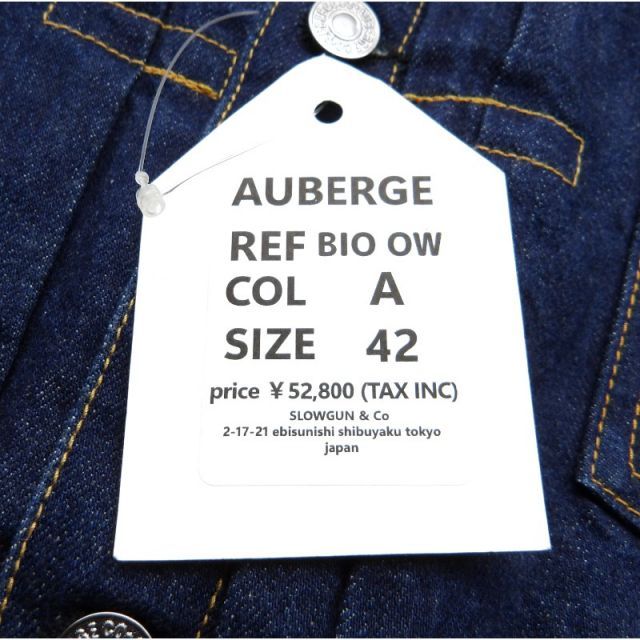 AUBERGE 25ss BIO 1ST DENIM JACKET INDIGO サイズ42 オーベルジュ