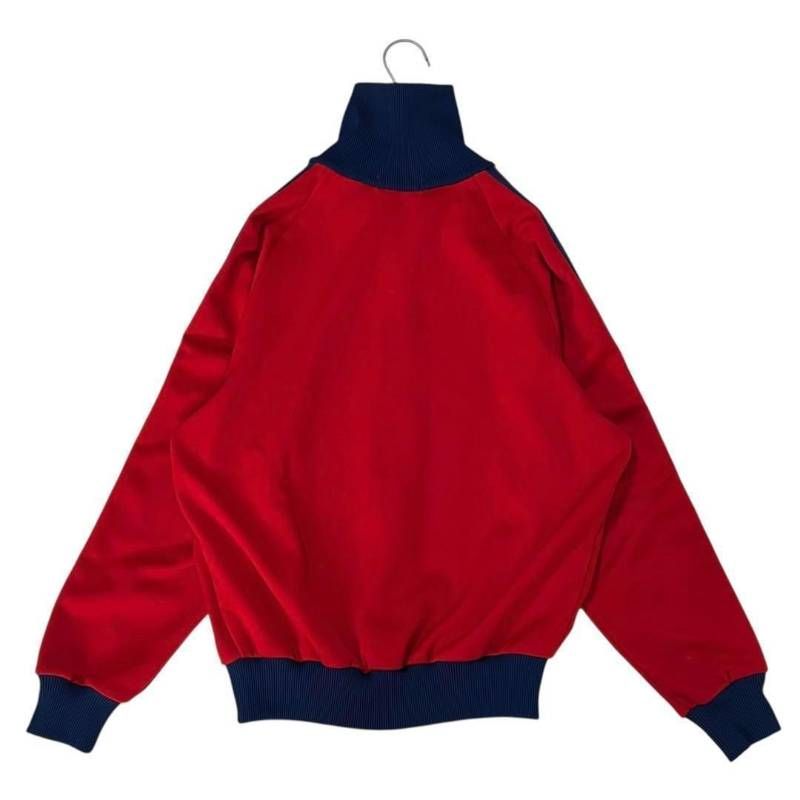 8191_3 adidas トラックジャケット デサント レッド/ネイビー 4号 超希少】アディダス デサント ジャージ レッド ネイビー 4号 L 赤 青