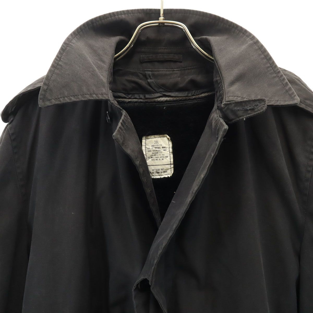 【アメリカ古着❗️】超美品！80sヴィンテージロングコート黒ブラックライナー付き US NAVY アメリカ海軍 80s ヴィンテージ DLA オールウェザーコート
