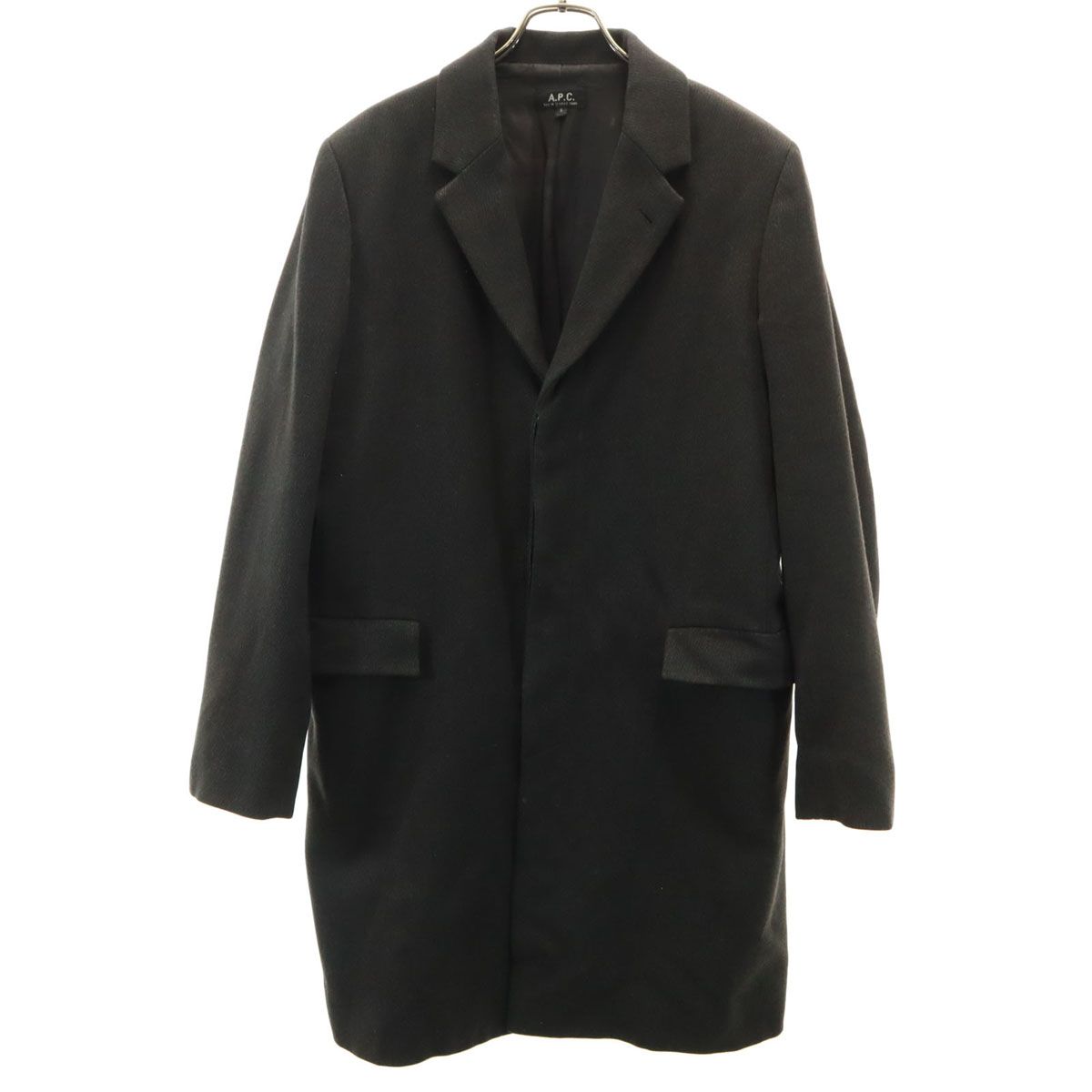 A.P.C. アーペーセー フランス製 ウールコート S ブラック系 メンズ 古着