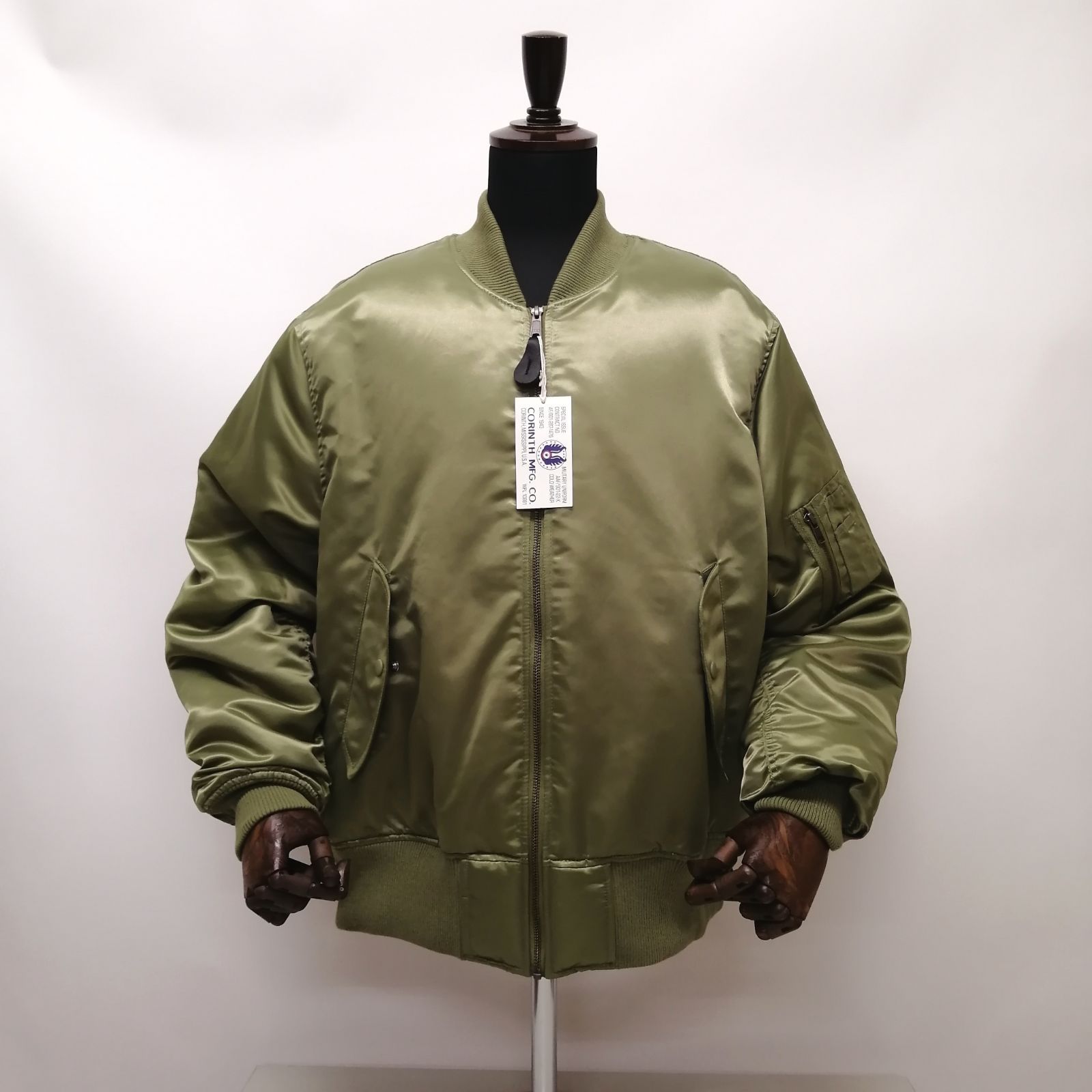 新作】【CORINTH／コリンズ・MA-1 Flight Jacket（カーキ 