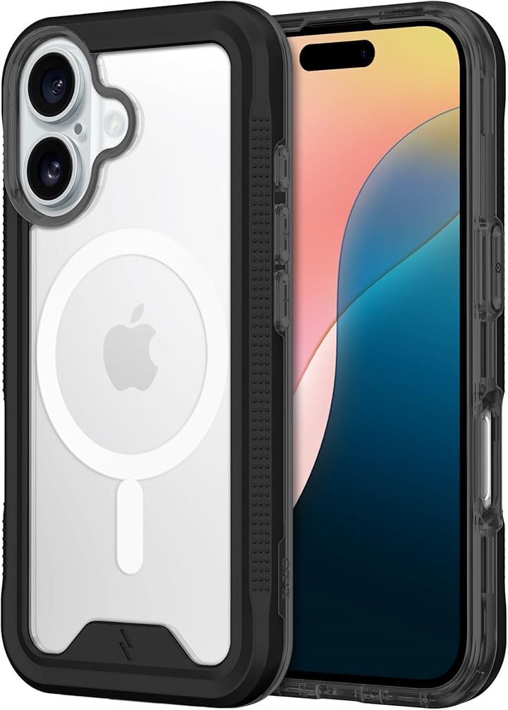  Zizo iPhone 16 Pro MagSafe 対応 ケース カバー 耐衝撃 衝撃吸収 米軍MIL規格 強化ガラス保護フィルム付属 ハイブリッド ポリカーボネイト x TPU ION シリーズ (ブラック,  iPhone 16) その他