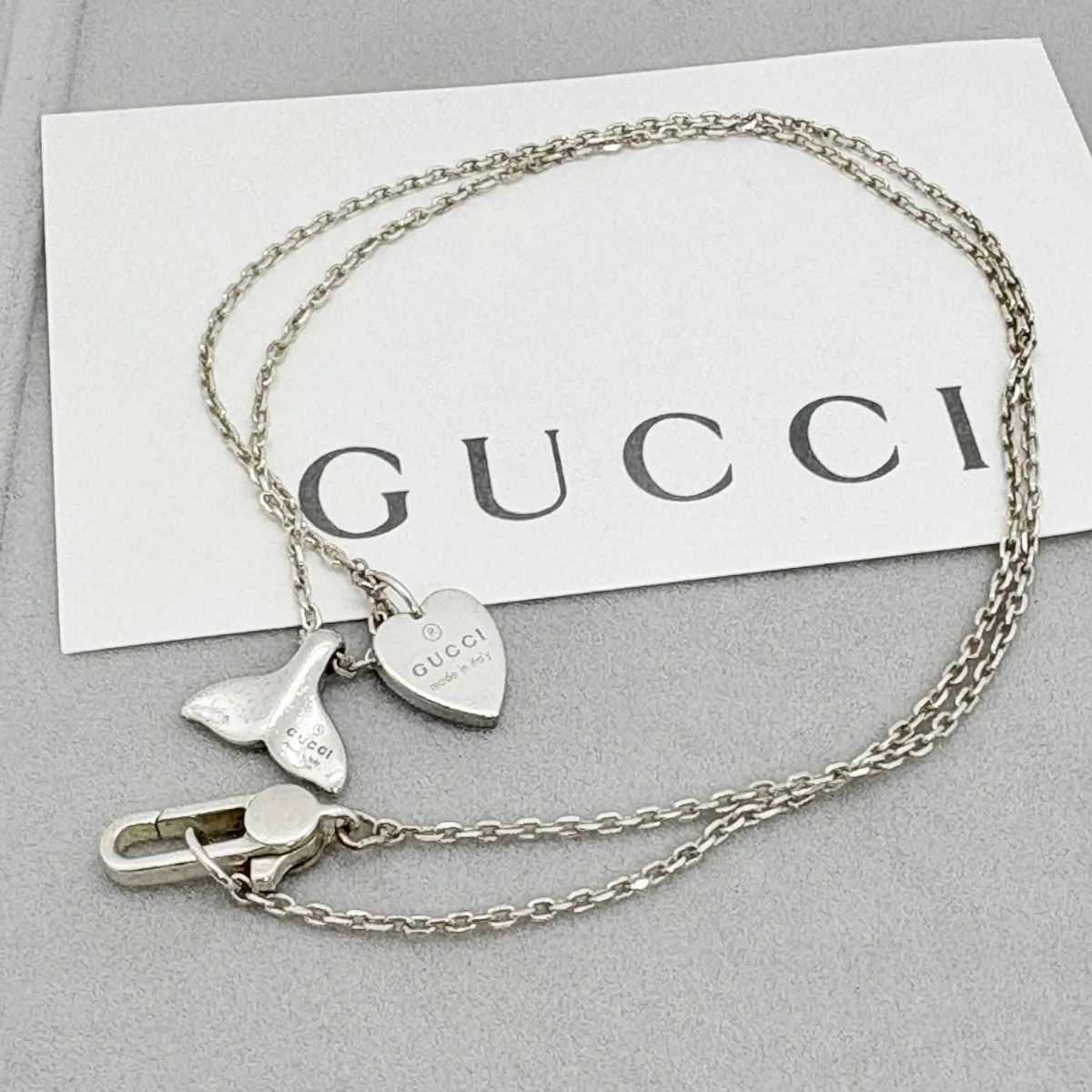 希少】GUCCI(グッチ) ホエールテール ハートモチーフ ネックレス