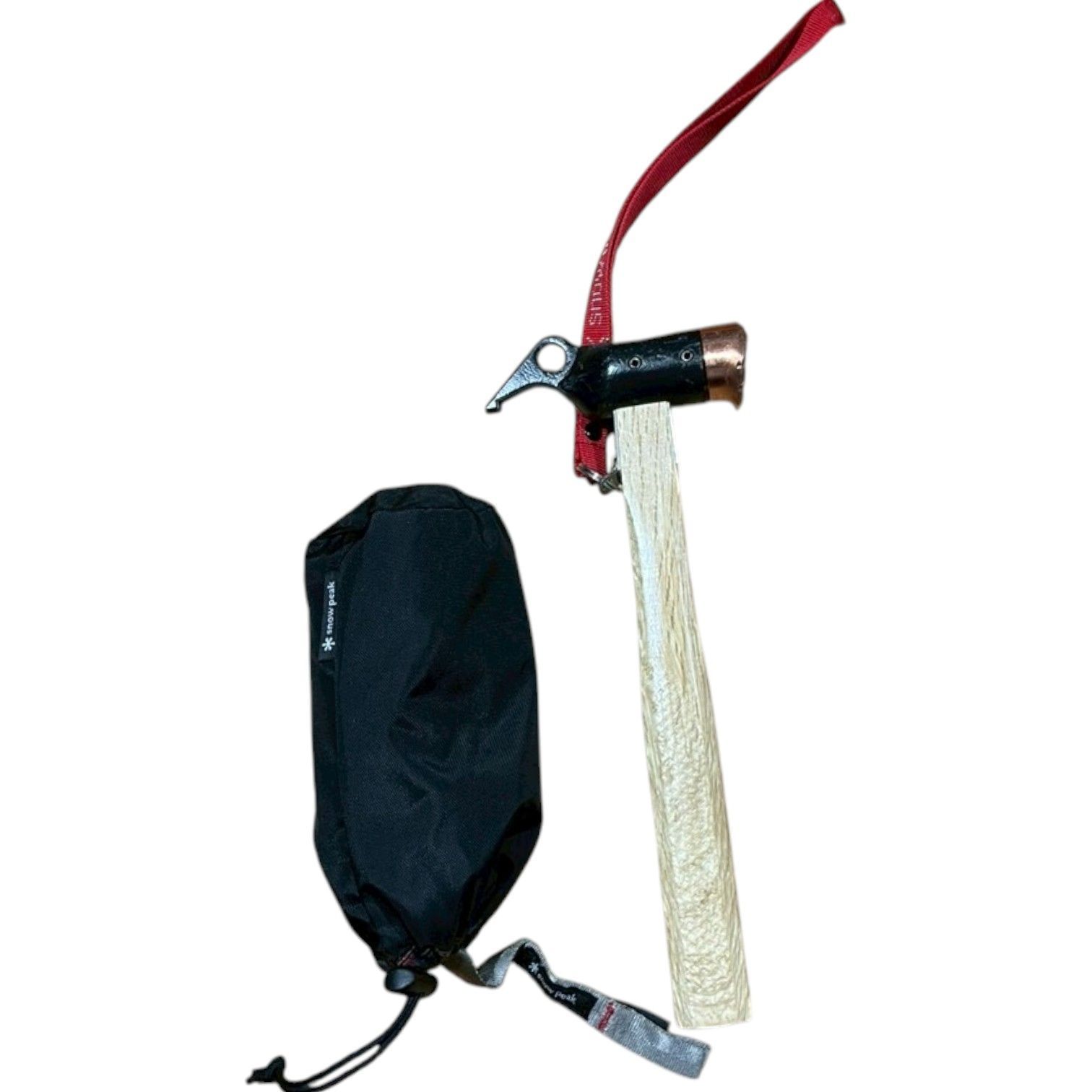 snow peak ベージュ キャンバスバッグ 焚き火 マルチコンテナ ハンマー