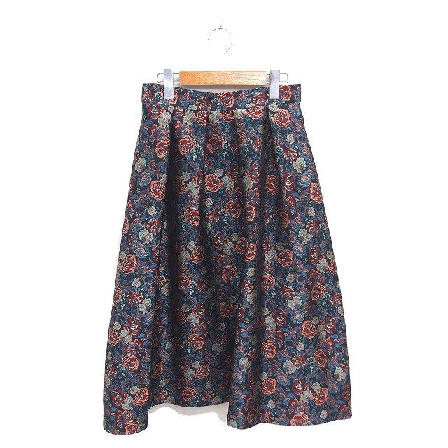 ☆美品☆ロイスクレヨンフレアスカート ロイスクレヨン Lois CRAYON フレア スカート 花柄 ロング バック