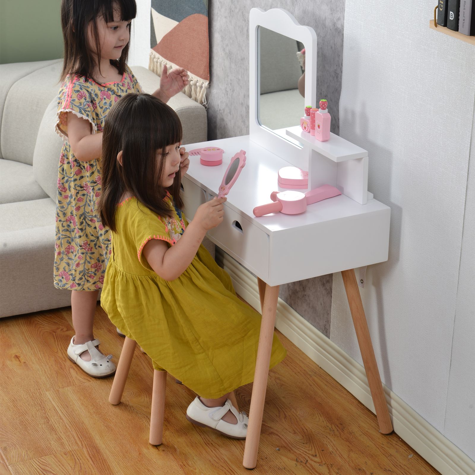 おままごとドレッサー ドレッサー 木製 化粧台 鏡台 引き出し 可 おしゃれ おままごとドレッサー ドレッサー 工場 木製 化粧台 鏡台 引き出し 可